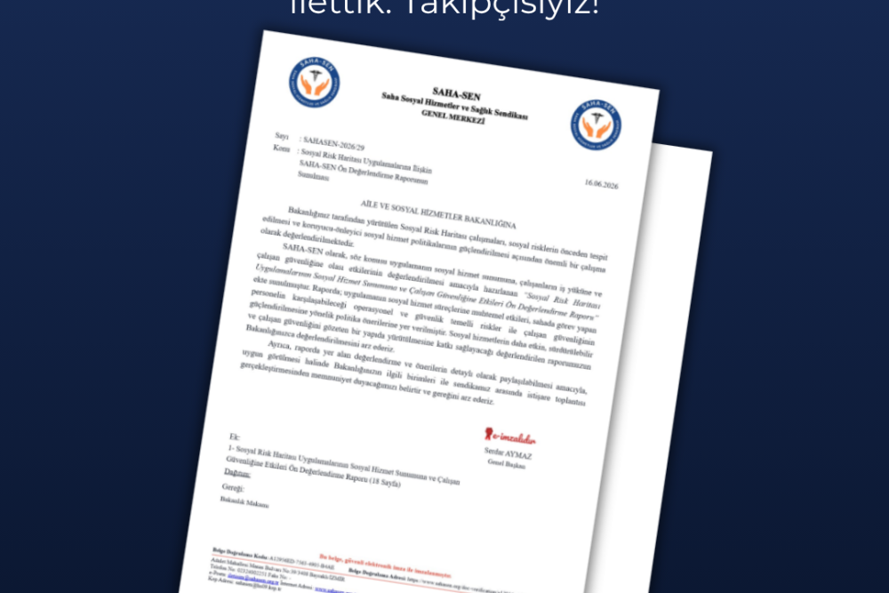SAHA-SEN'den Bakanlığa 
