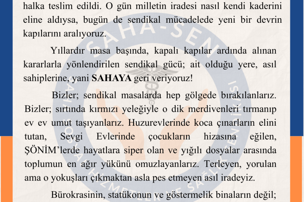 Tarihi İlan: Egemenlik Kayıtsız Şartsız SAHA'nındır!