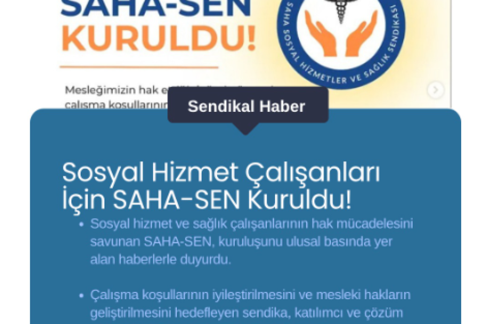 Sosyal Hizmet ve Sağlık Çalışanlarının Sahadaki Sesi: SAHA-SEN