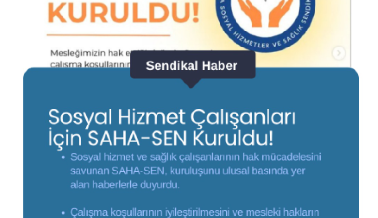 Sosyal Hizmet ve Sağlık Çalışanlarının Sahadaki Sesi: SAHA-SEN